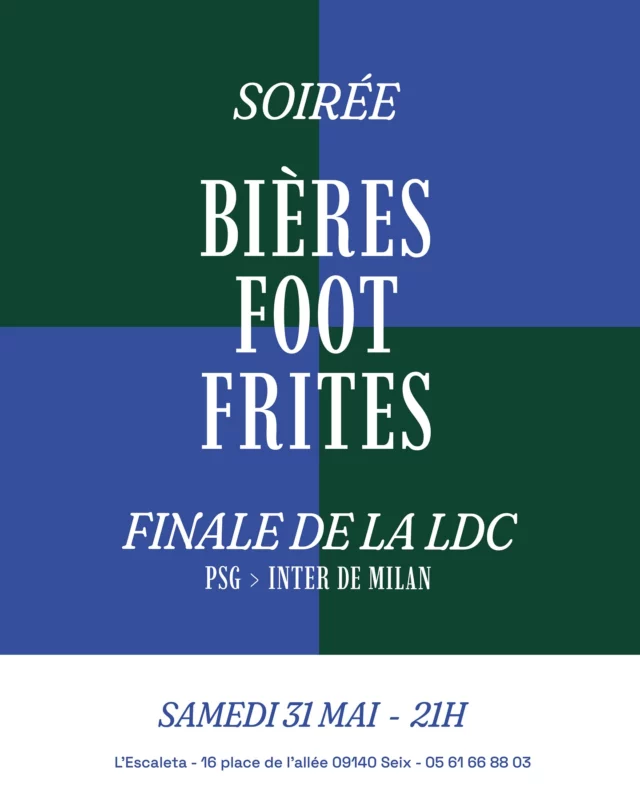 On passe le match a l’auberge samedi ! Vous venez ?